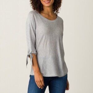 Margaret O’Leary Tie Sleeve Scoop Neck Sweater - sz XS